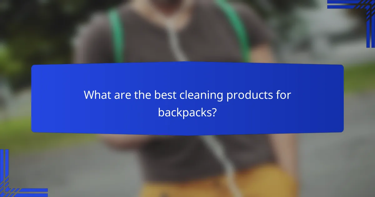 What are the best cleaning products for backpacks?