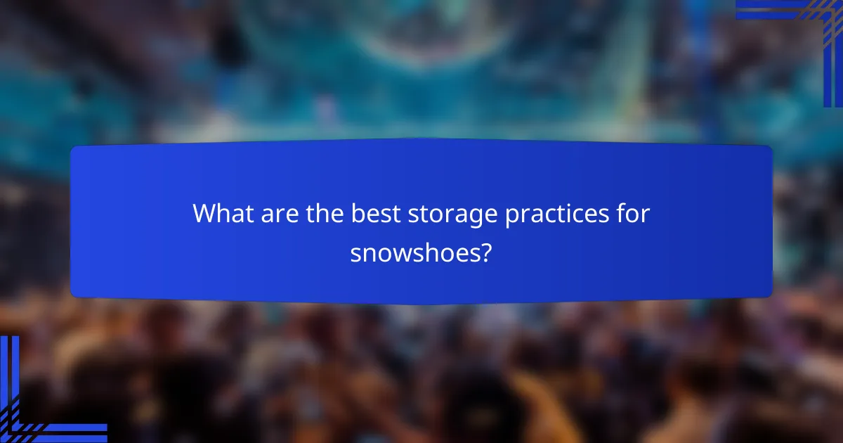 What are the best storage practices for snowshoes?