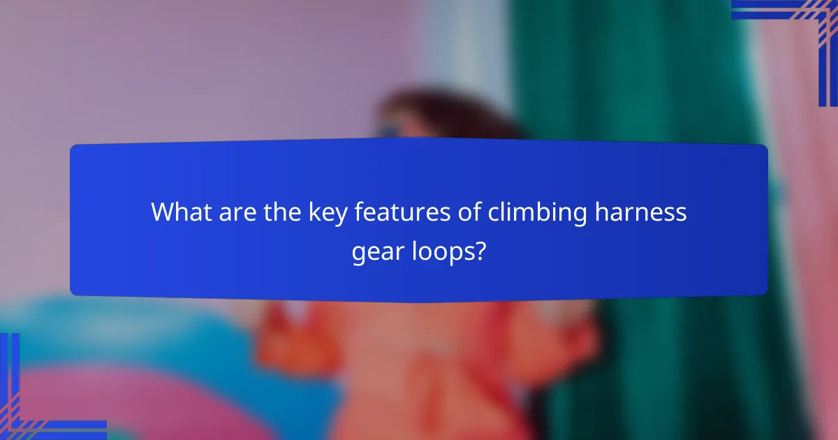 What are the key features of climbing harness gear loops?